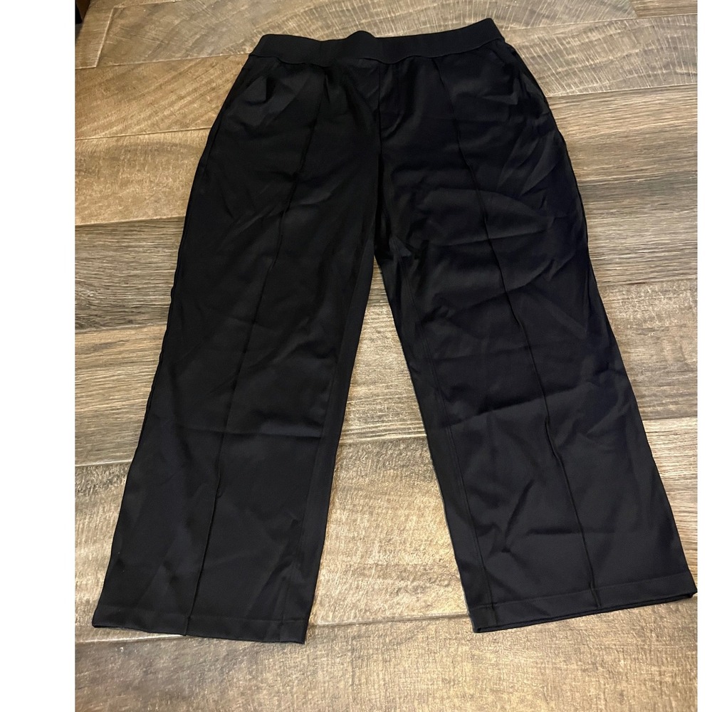 HALARA Smooth Fit Pull-On High-Rise Wide-Leg Pants Black Size 10